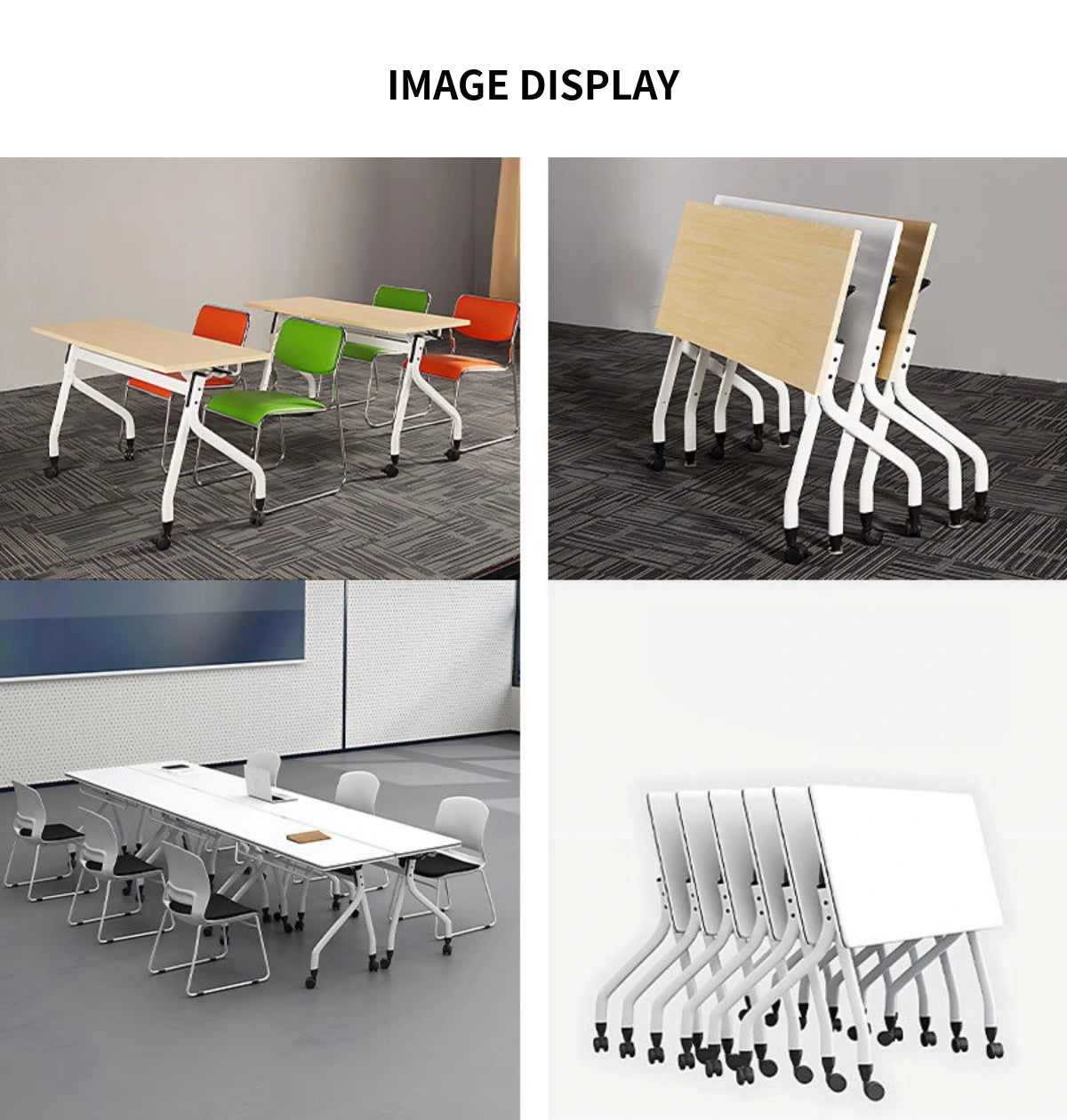 Modern Conference Table 47-71 in Wide (3.9-5.9 ft) with Portable for Meeting Room — Detail image 9