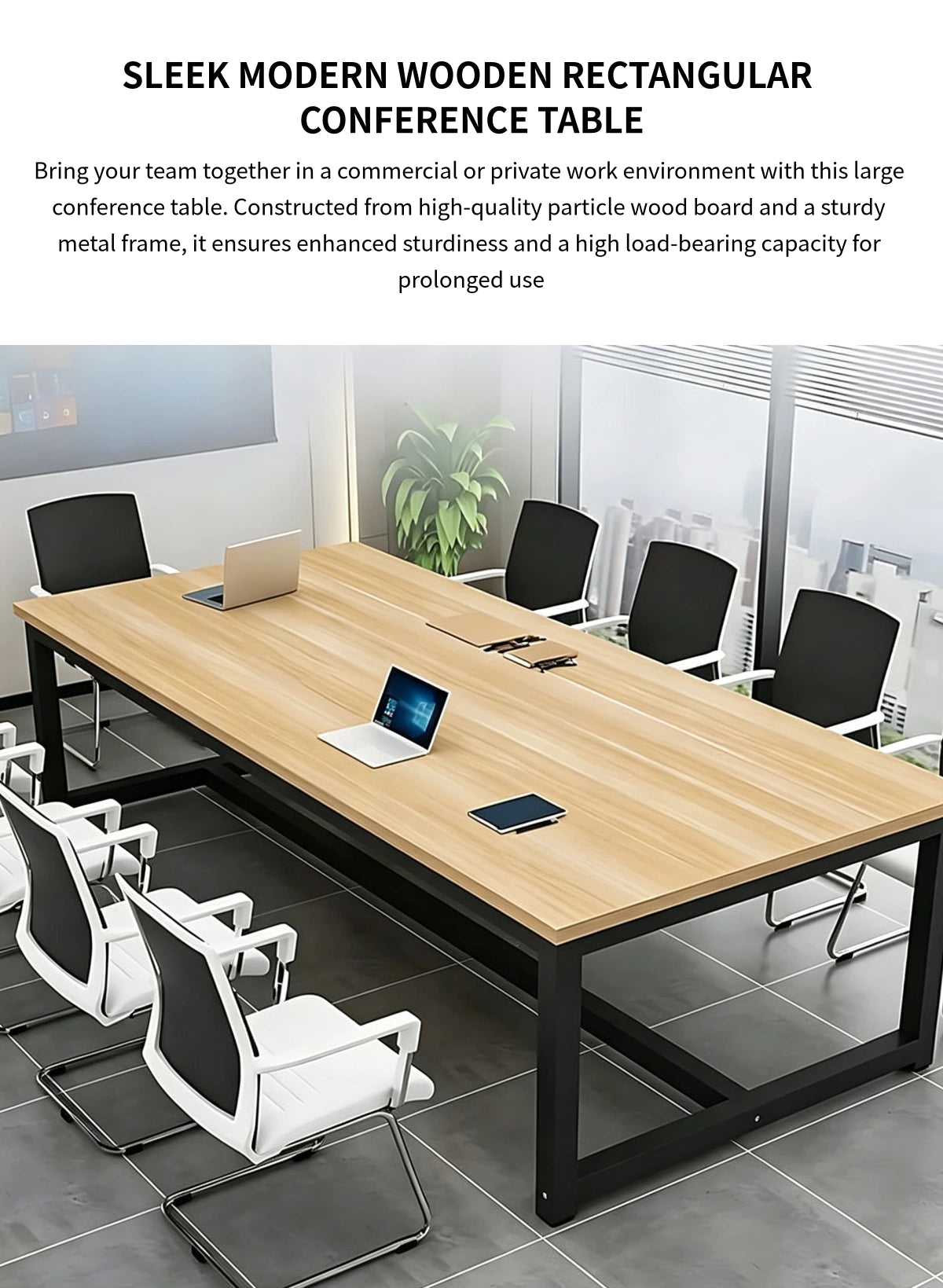 Rectangular Conference Table 47-189 in Wide (3.9-15.8 ft) with Lumbar Support — Detail image 1
