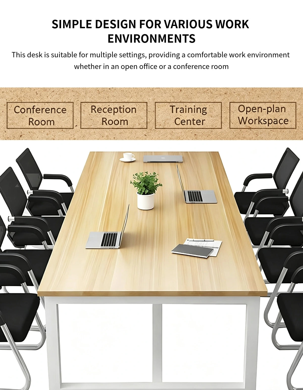 Rectangular Conference Table 47-189 in Wide (3.9-15.8 ft) with Lumbar Support — Detail image 2