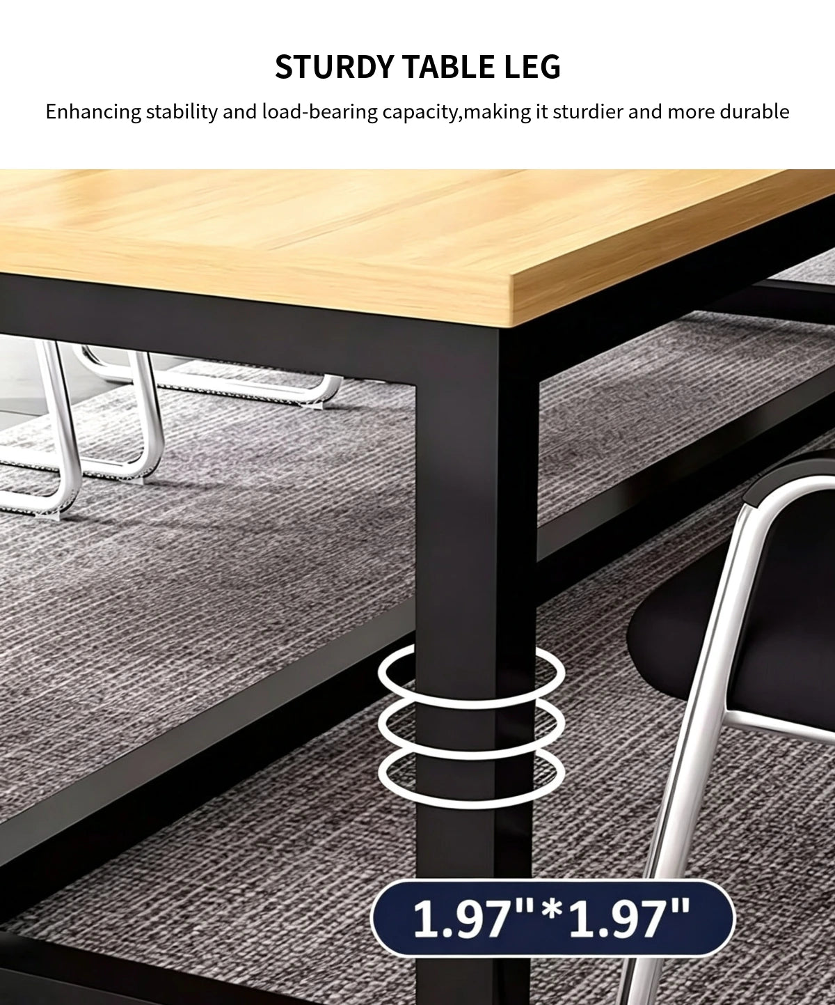 Rectangular Conference Table 47-189 in Wide (3.9-15.8 ft) with Lumbar Support — Detail image 6