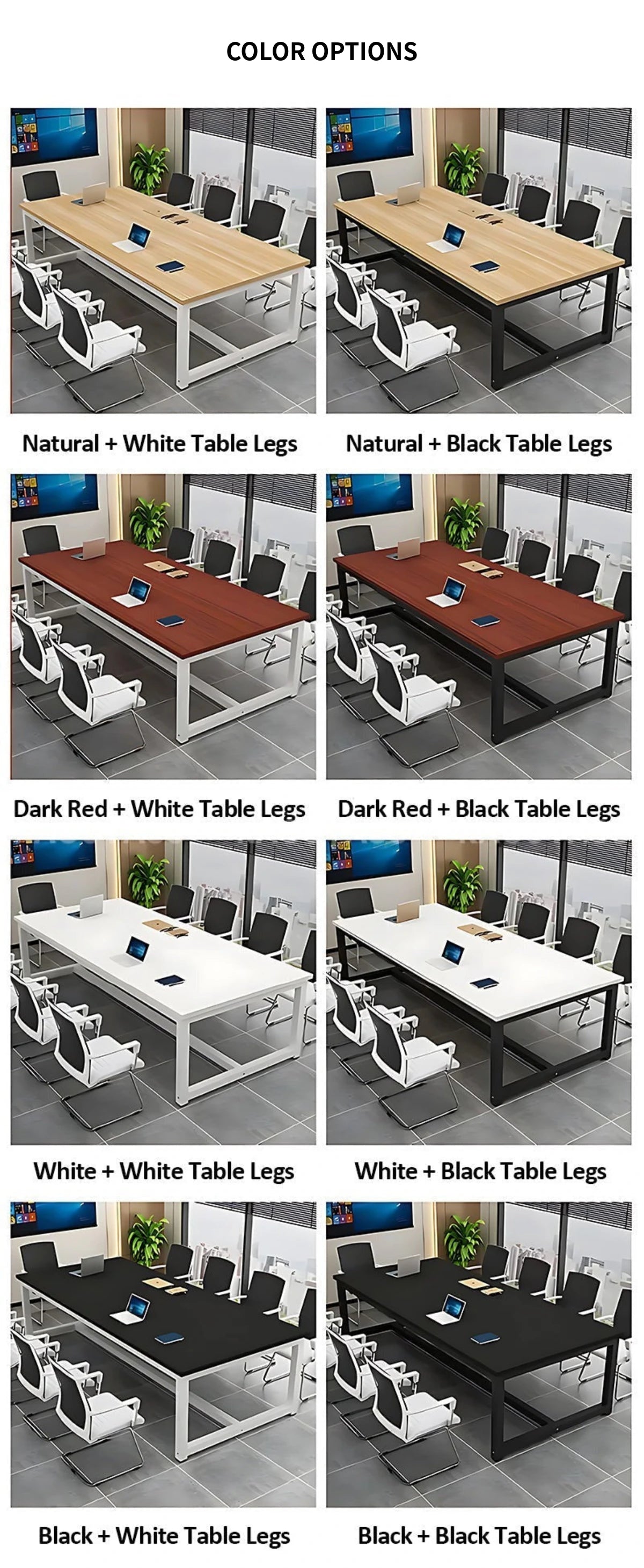 Rectangular Conference Table 47-189 in Wide (3.9-15.8 ft) with Lumbar Support — Detail image 12