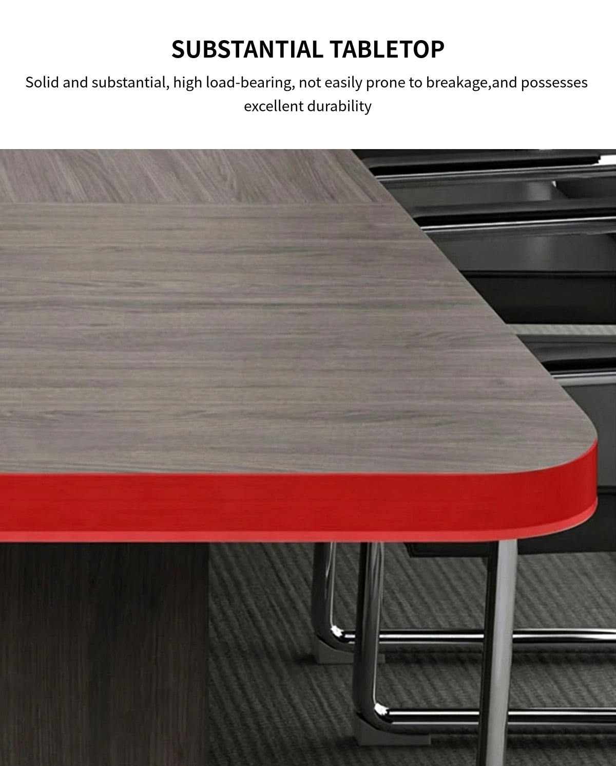 Curved Conference Table 79-315 in Wide (6.6-26.2 ft) with Cable Management — Detail image 5