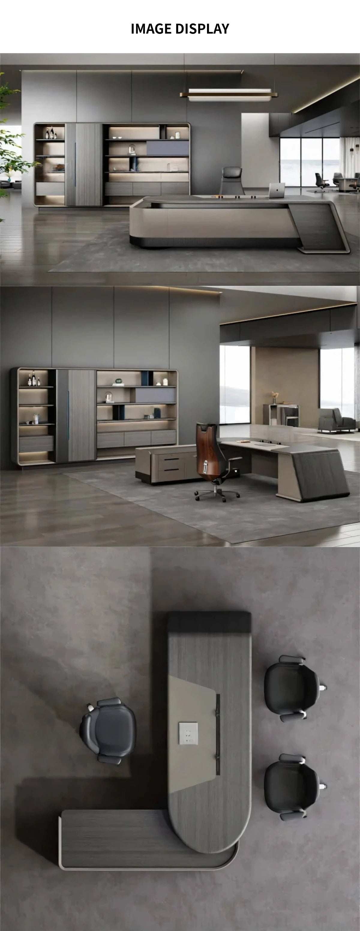 Modern Executive Desk 28-144 in Wide with Curved & Lumbar Support for Home Office — Detail image 5
