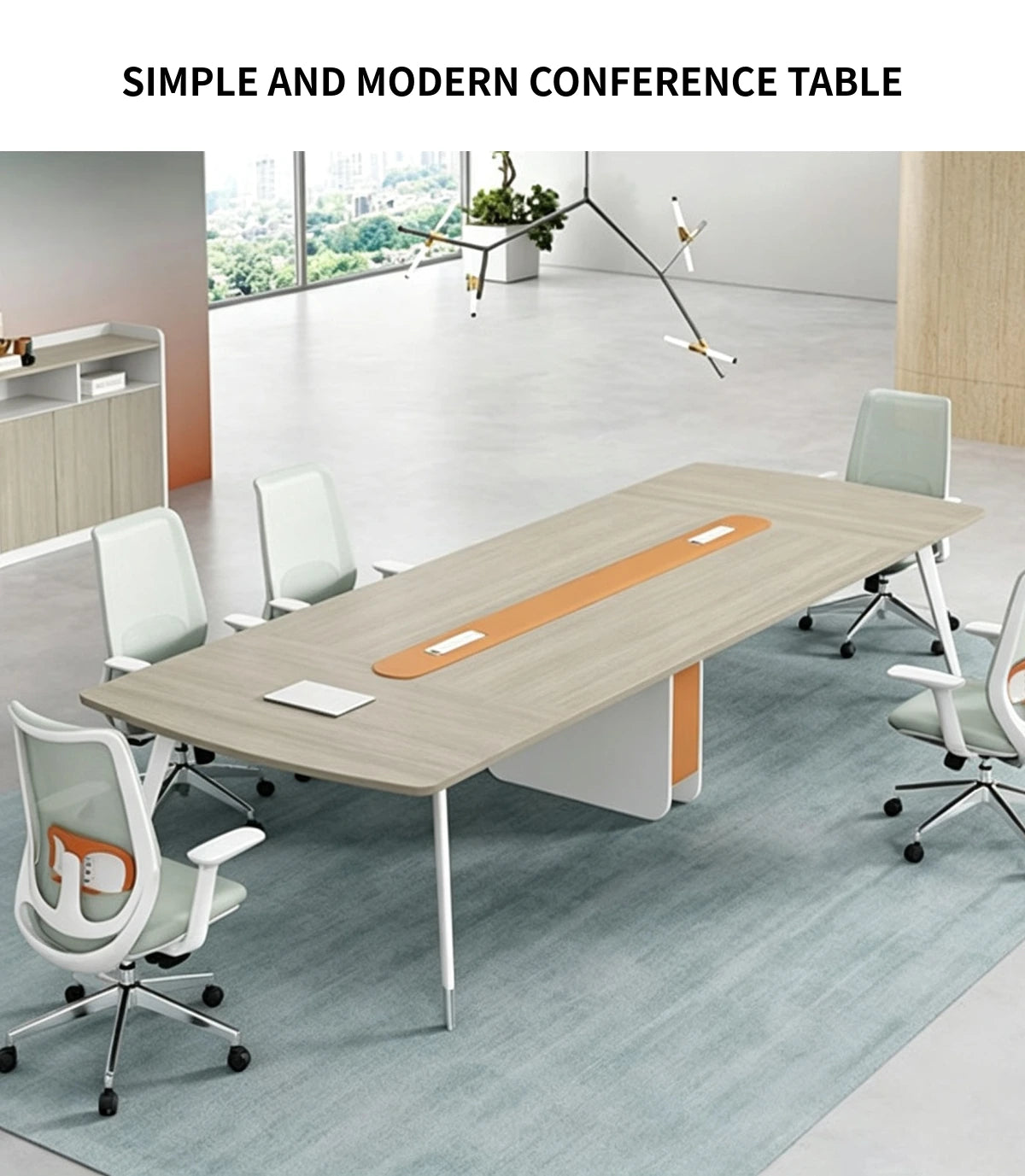 Rectangular Conference Table 71-165 in Wide (5.9-13.8 ft) with Lumbar Support — Detail image 1