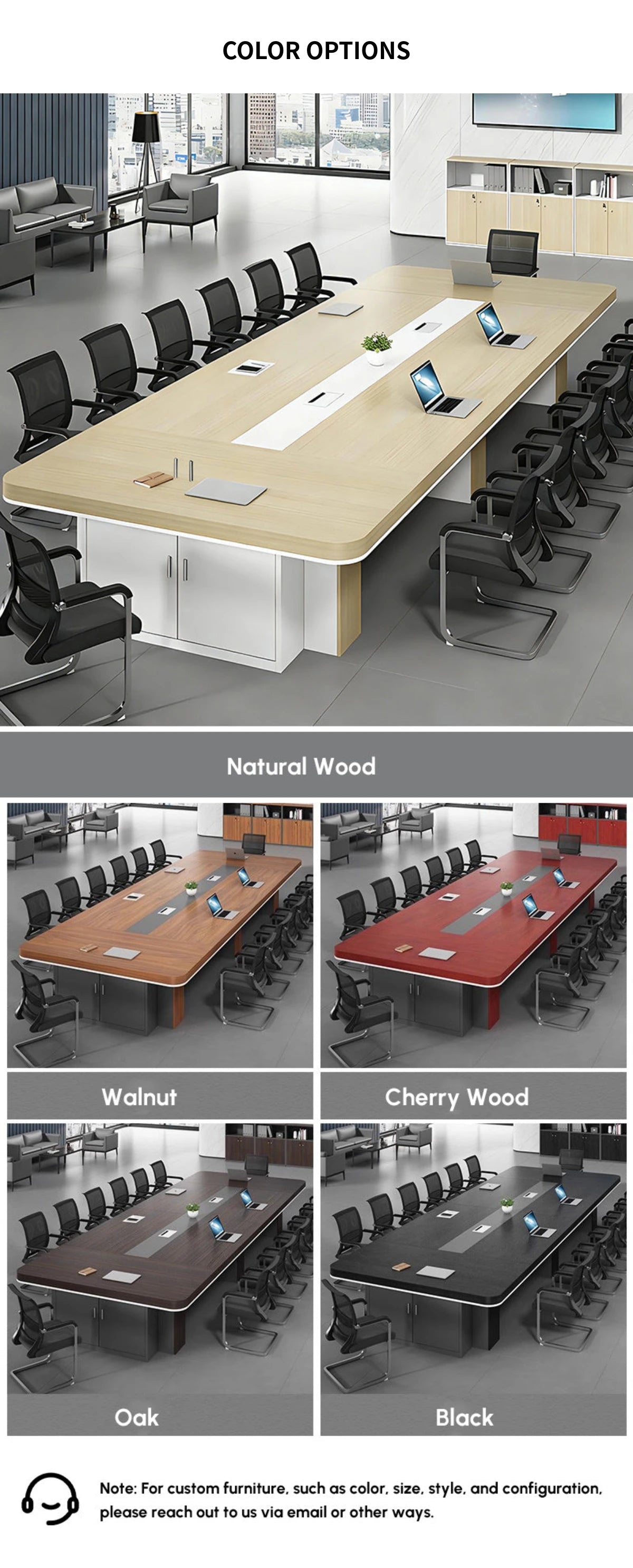 Rectangular Conference Table with Cable Management, Lumbar Support & Transaction Counter — Detail image 8