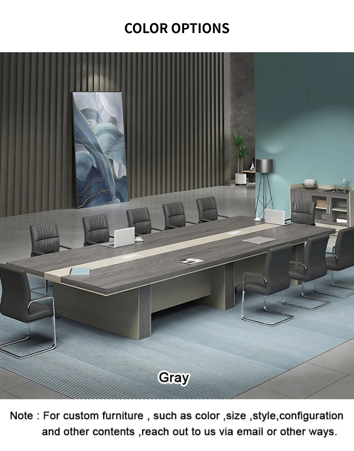 Rectangular Conference Table with Cable Management & Dual-Tone for Meeting Room — Detail image 8