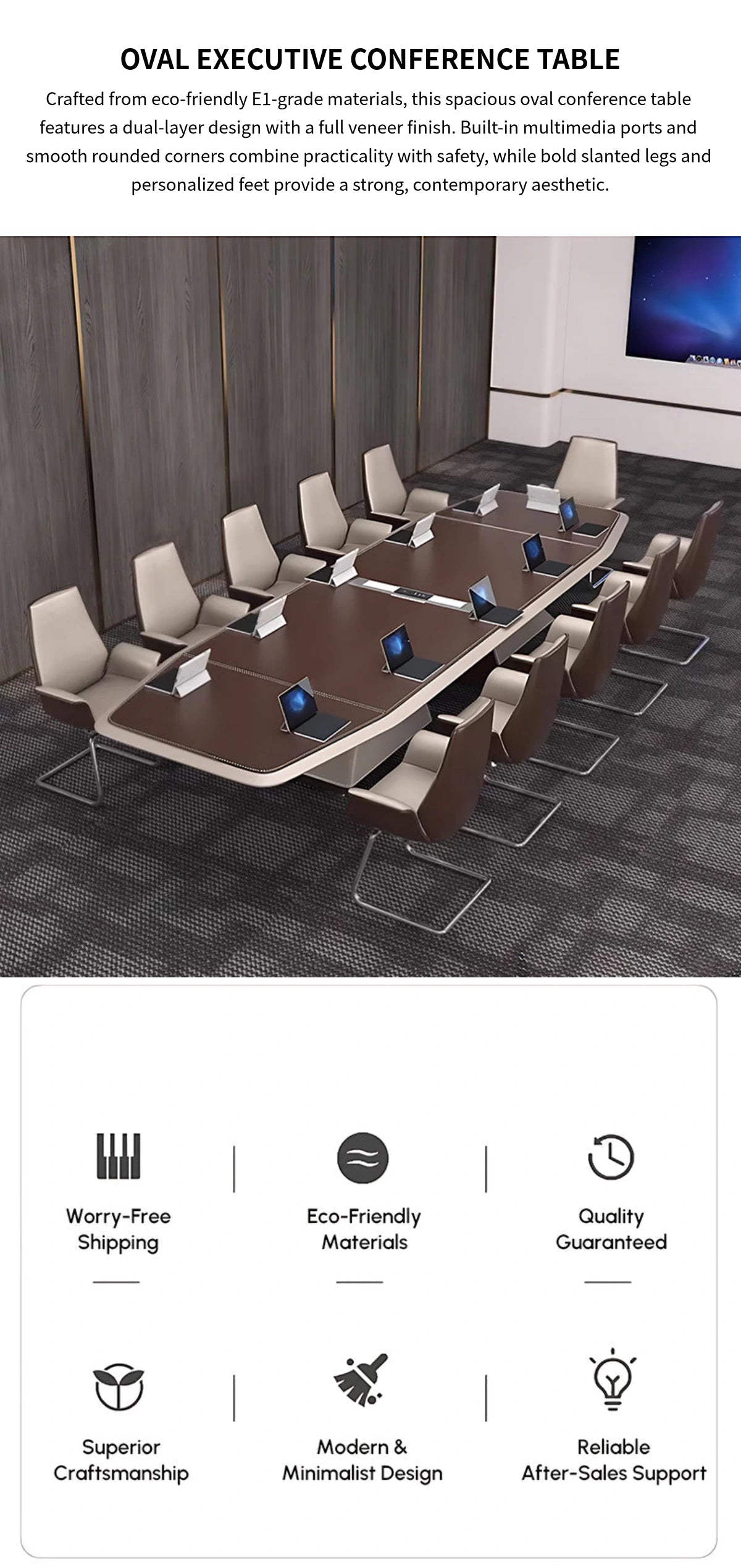 L-Shaped Conference Table with Cable Management, Breathable Mesh & Lumbar Support — Detail image 1