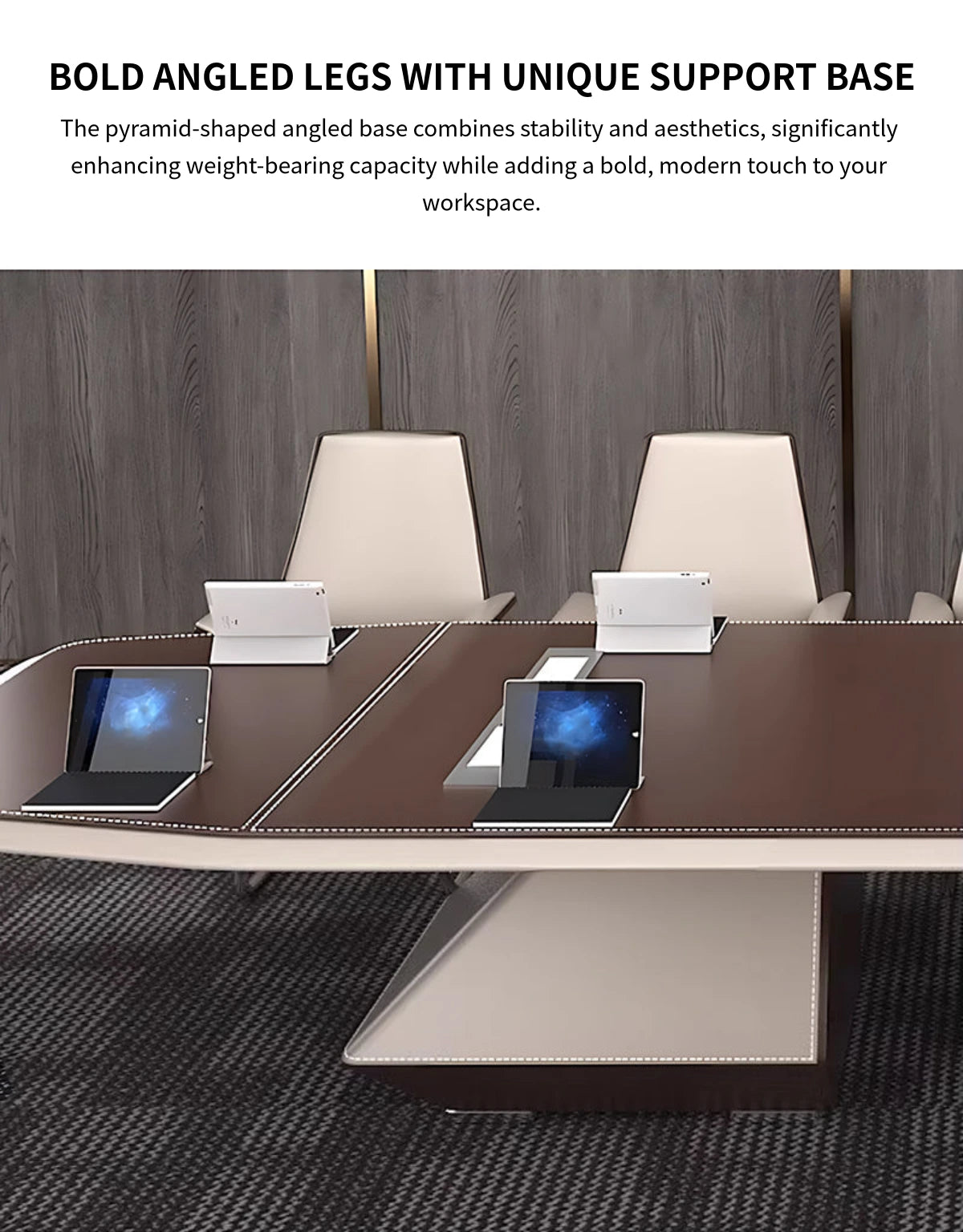 L-Shaped Conference Table with Cable Management, Breathable Mesh & Lumbar Support — Detail image 7