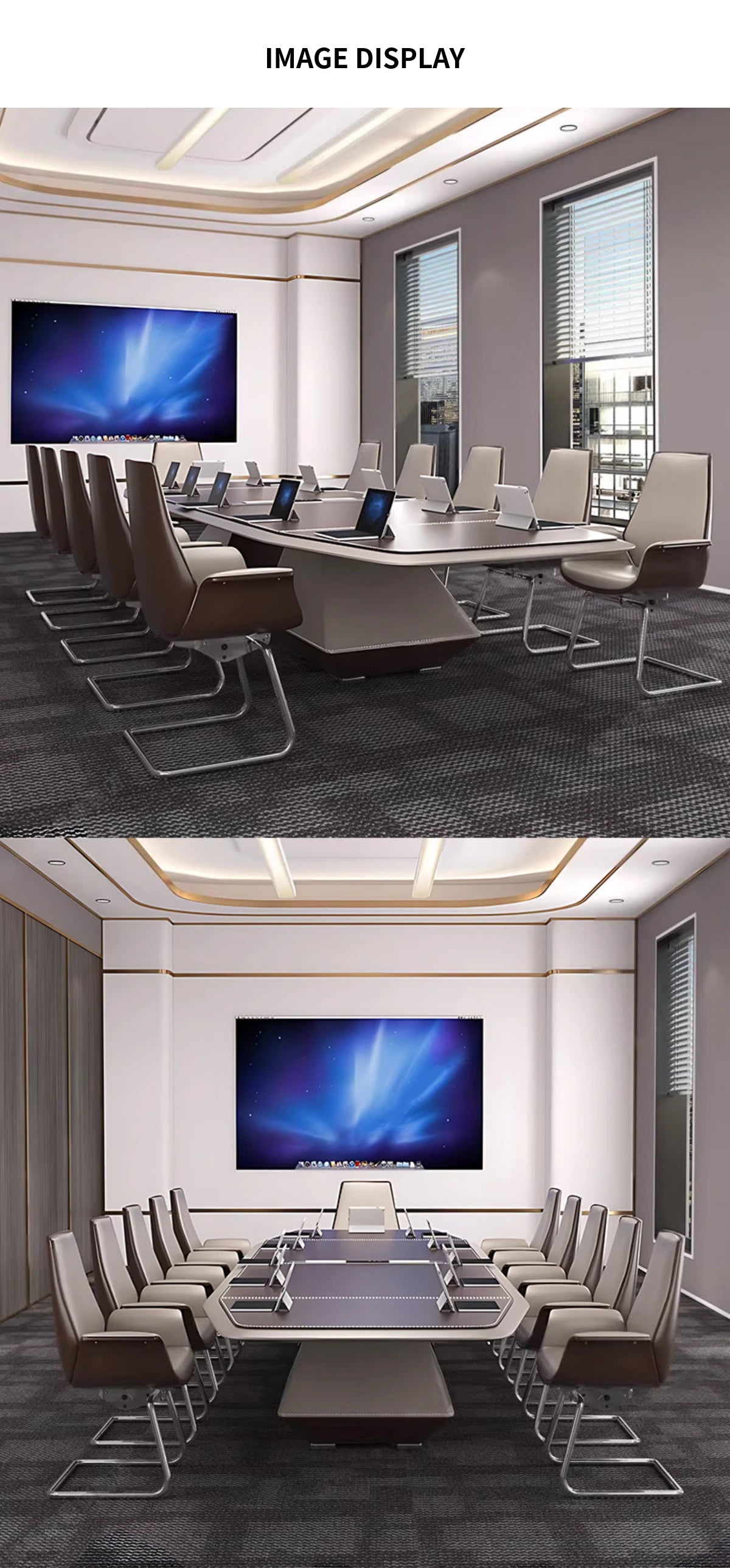 L-Shaped Conference Table with Cable Management, Breathable Mesh & Lumbar Support — Detail image 8