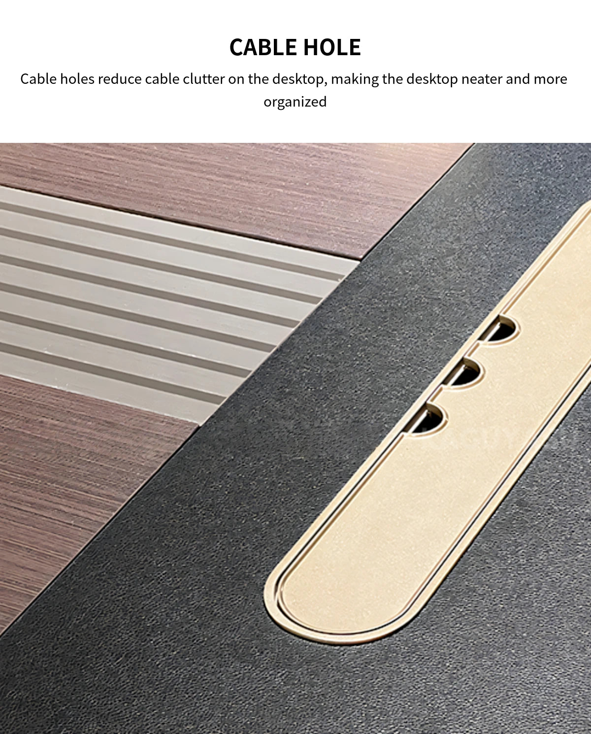 Modern Executive Desk with Curved, File Drawers & Lumbar Support for Home Office — Detail image 4