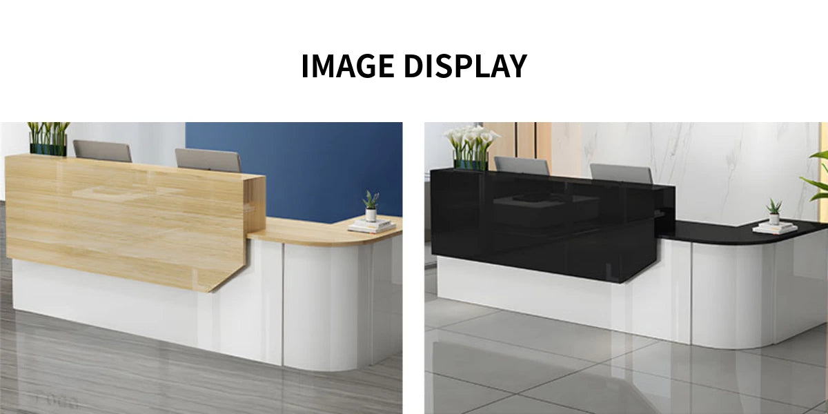 L-Shaped Reception Desk 55-118 in Wide with Lockable & File Drawers for Retail — Detail image 9