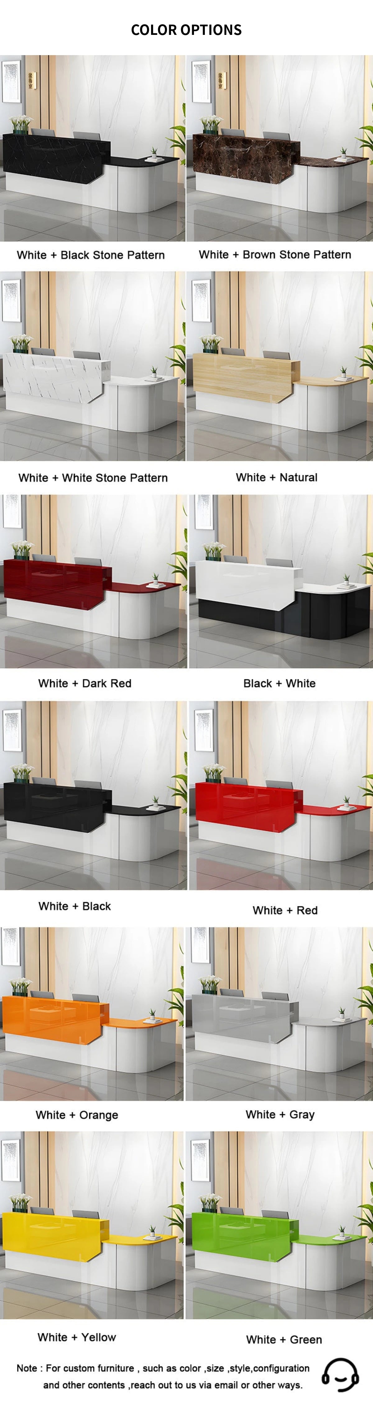 L-Shaped Reception Desk 55-118 in Wide with Lockable & File Drawers for Retail — Detail image 11