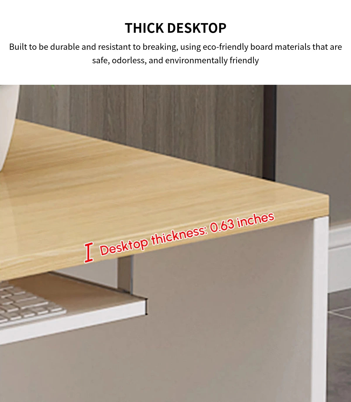 Salon Reception Desk 39-79 in Wide with Keyboard Tray, File Drawers & Side Storage — Detail image 5