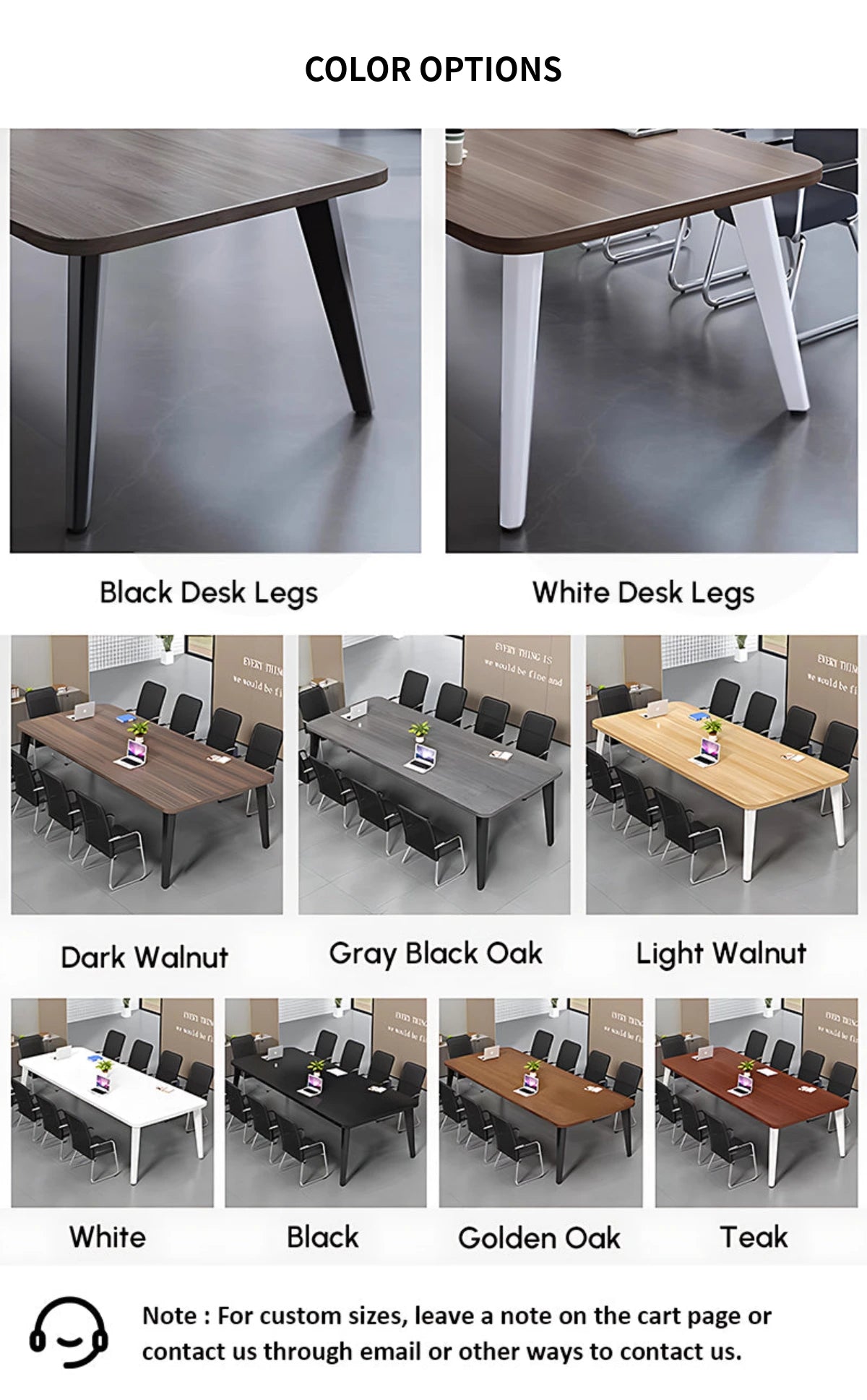 Curved Conference Table 63-189 in Wide (5.2-15.8 ft) for Meeting Room — Detail image 7
