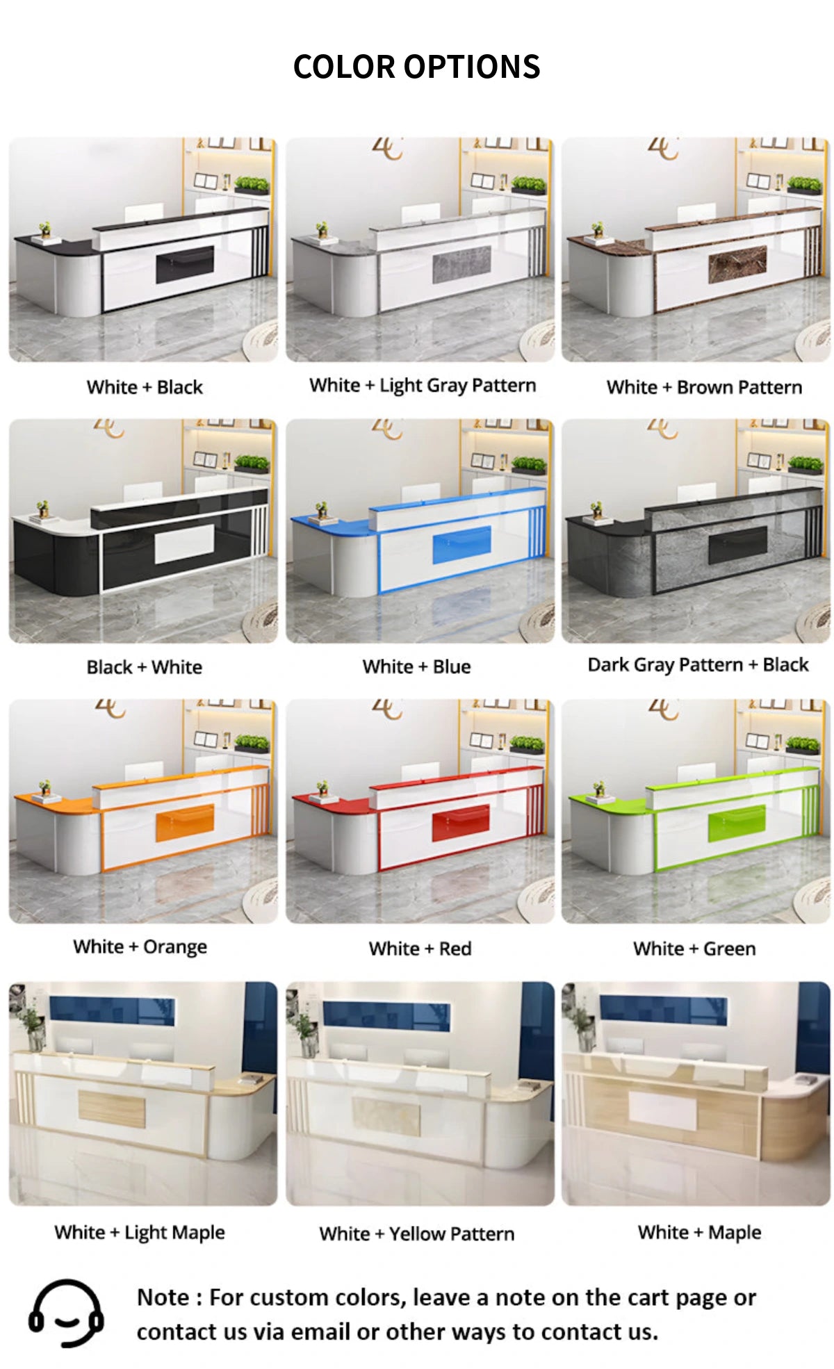 L-Shaped Reception Desk 71-118 in Wide with Lockable, Cable Management & LED Lighting — Detail image 15