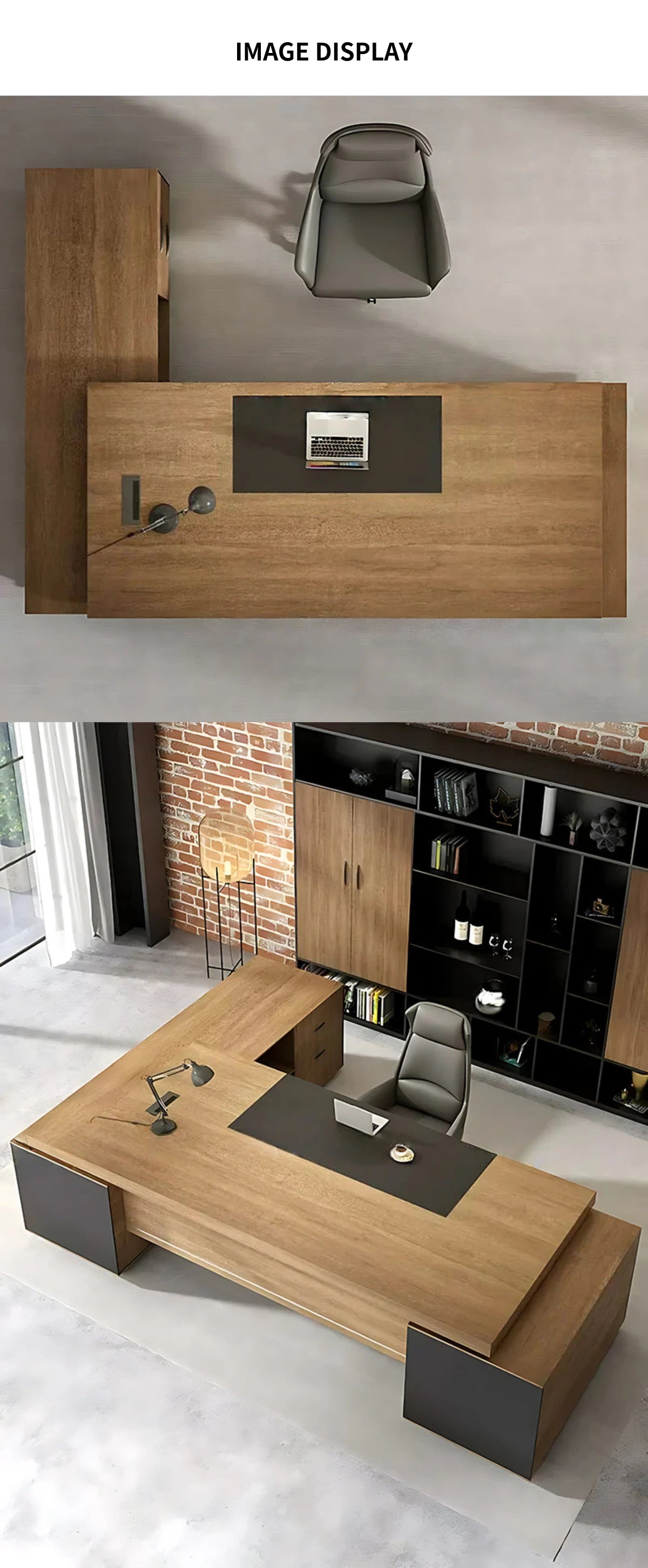 Modern Executive Desk 22-126 in Wide with Cable Management for Home Office — Detail image 8