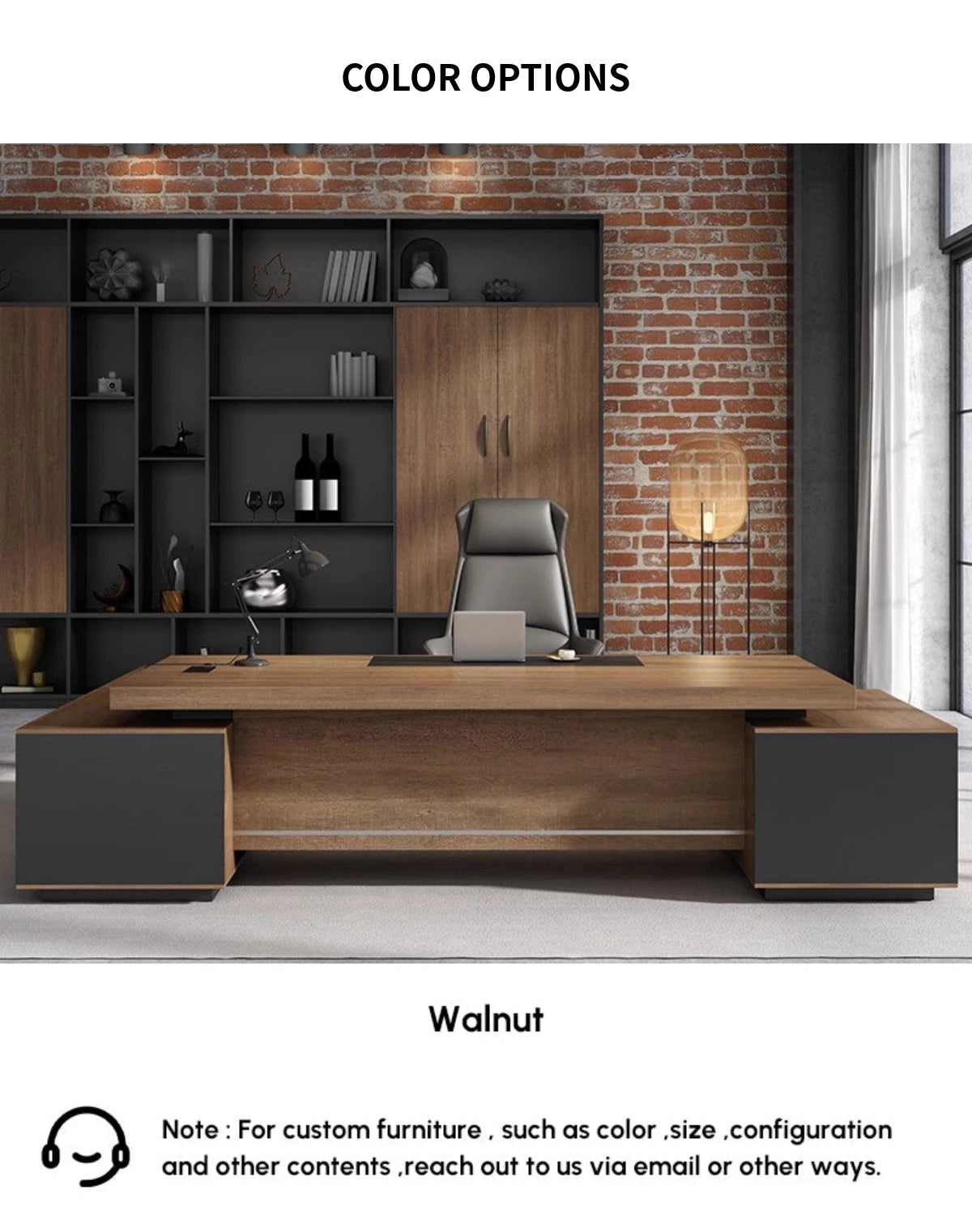 Modern Executive Desk 22-126 in Wide with Cable Management for Home Office — Detail image 10