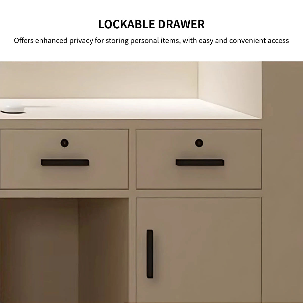 Curved Reception Desk 71-150 in Wide with LED Lighting, Stainless Steel & Lockable — Detail image 8