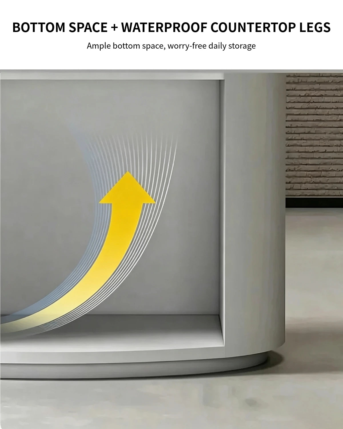 Curved Reception Desk 24-71 in Wide with Lumbar Support for Office Lobby — Detail image 6