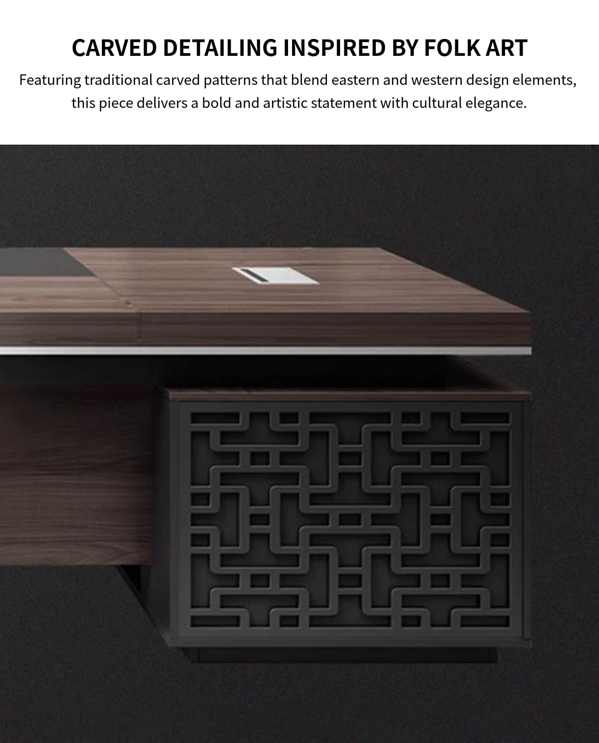 L-Shaped Executive Desk with Cable Management, Side Storage & Lumbar Support — Detail image 6