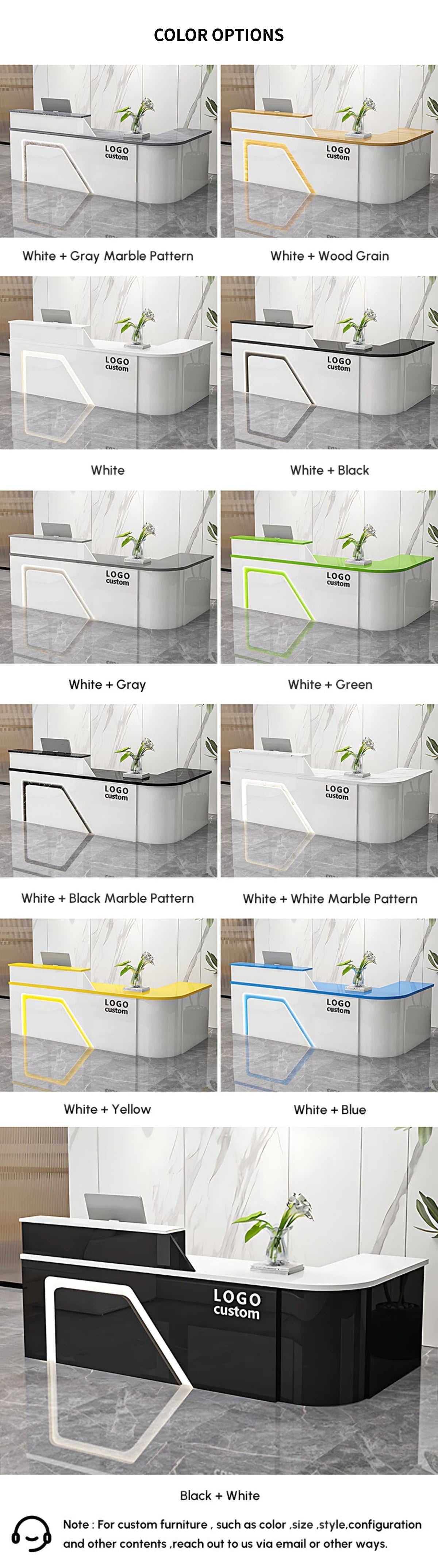 L-Shaped Reception Desk 63-94 in Wide with Keyboard Tray, File Drawers & Lockable — Detail image 12