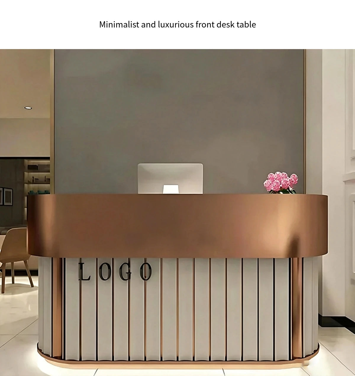 Salon Reception Desk 39-118 in Wide with Lockable, File Drawers & Lumbar Support for Salon — Detail image 2