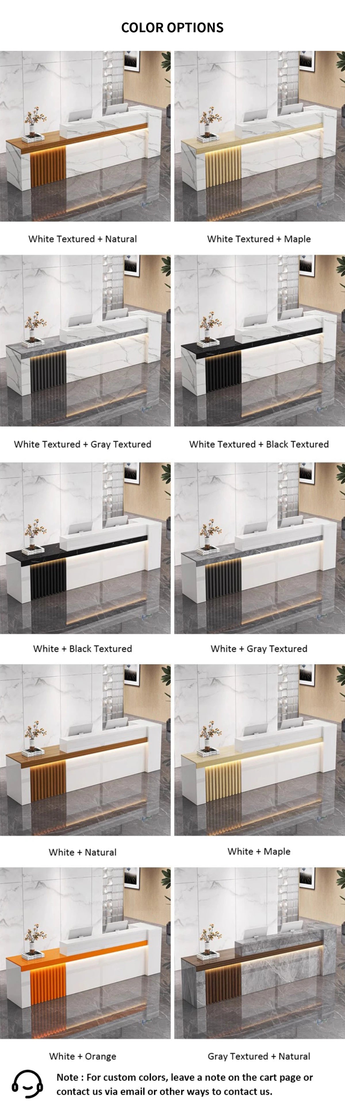 Retail Reception Desk 55-87 in Wide with Cable Management, Solid Wood & File Drawers — Detail image 13