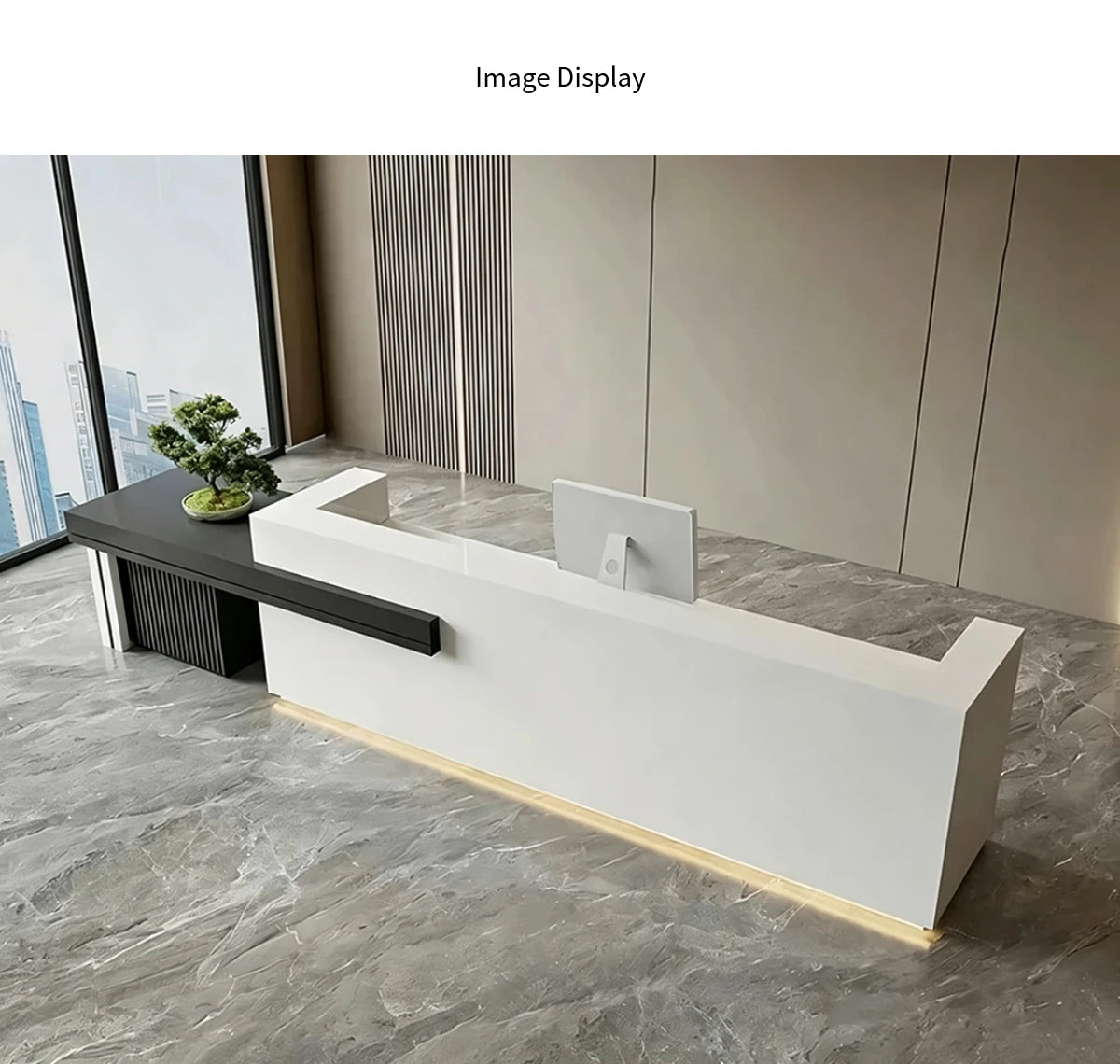 Retail Reception Desk 71-157 in Wide with LED Lighting & Lumbar Support for Retail — Detail image 7