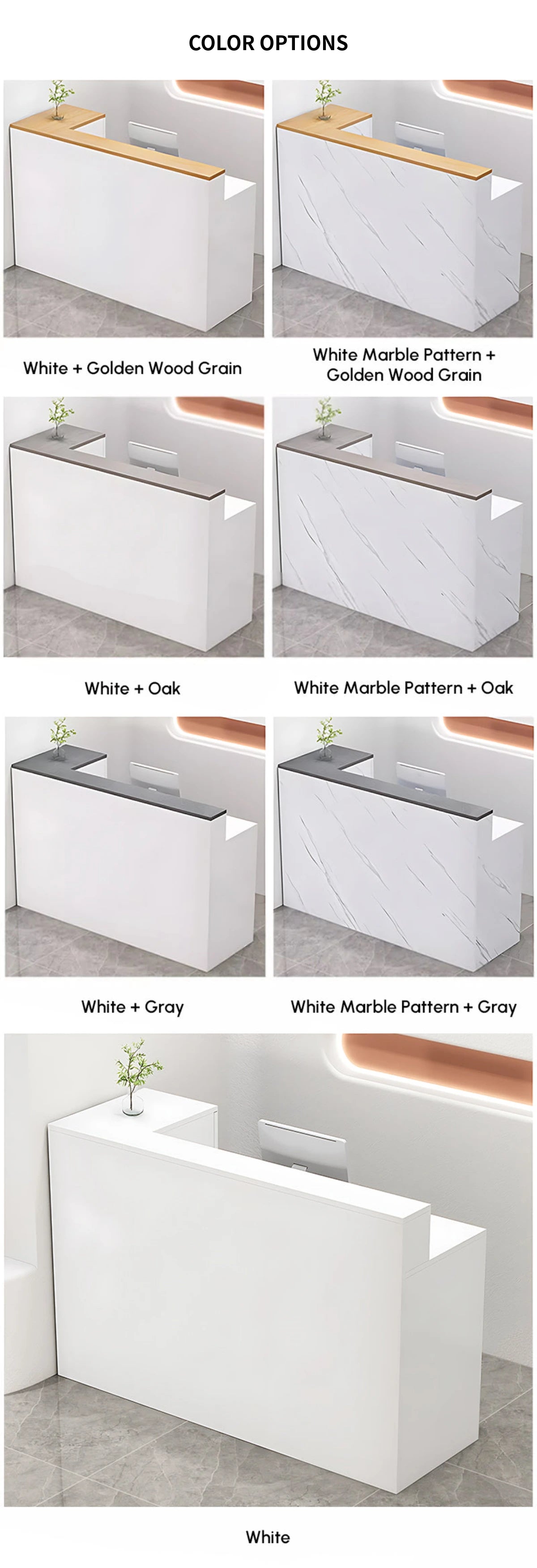 L-Shaped Reception Desk with Keyboard Tray, Cable Management & Lockable for Salon — Detail image 13
