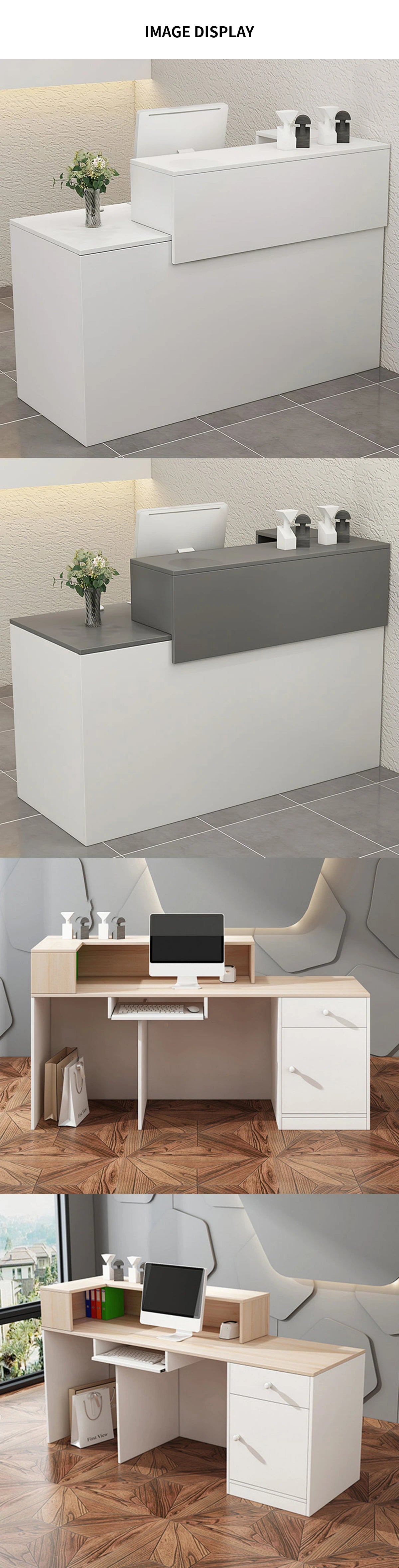 Retail Reception Desk 39-63 in Wide with Keyboard Tray, File Drawers & Transaction Counter — Detail image 9