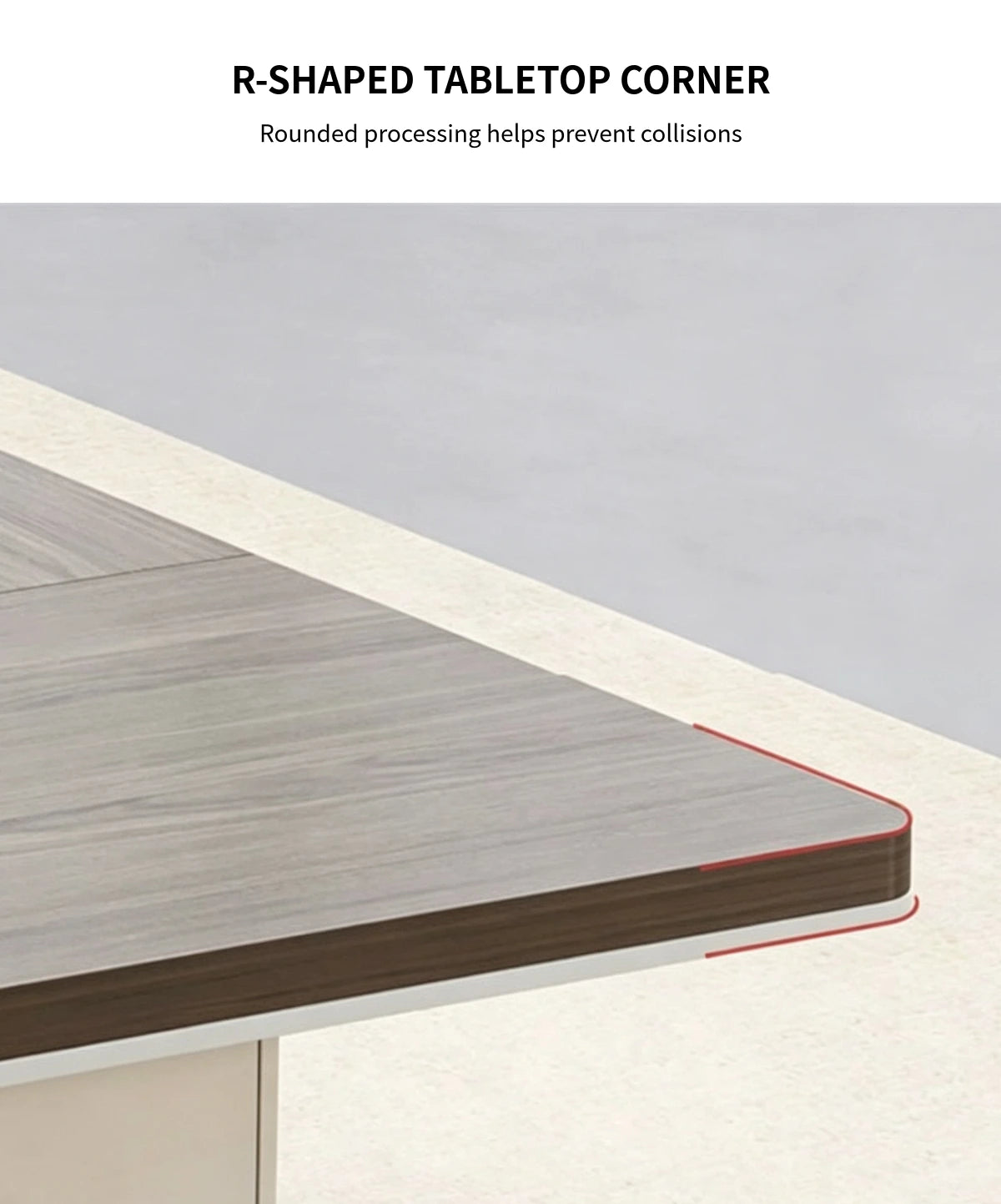 Curved Conference Table with Cable Management, Side Storage & Lumbar Support — Detail image 4