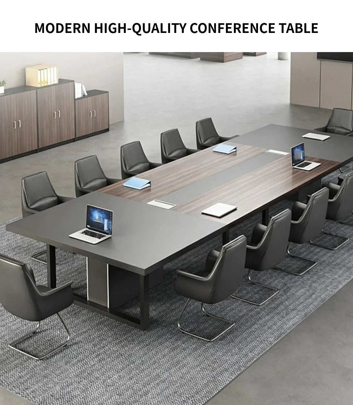 Modern Conference Table 79-236 in Wide (6.6-19.7 ft) with Cable Management — Detail image 1