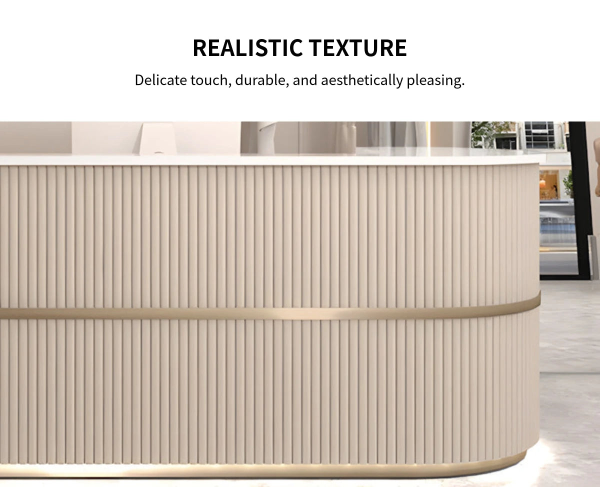 Curved Reception Desk 39-87 in Wide with Lumbar Support for Retail — Detail image 3