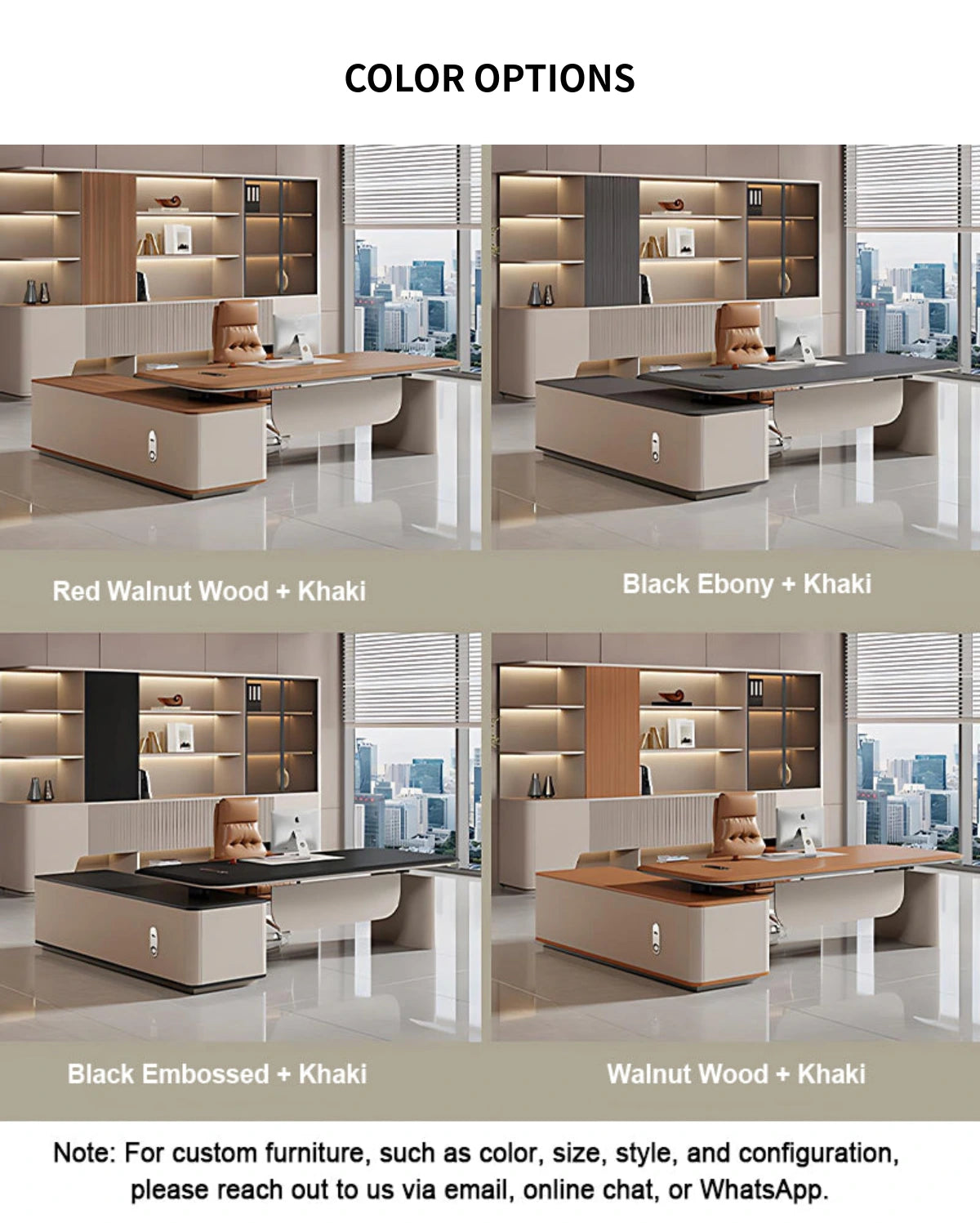 Modern Executive Desk 71-126 in Wide with USB Ports, Wireless Charging & Cable Management — Detail image 11