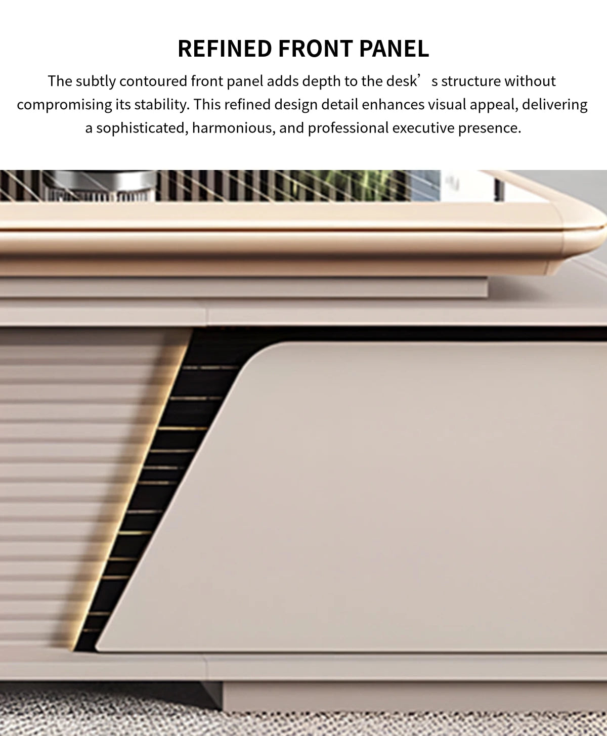 Modern Executive Desk 79-126 in Wide with Side Storage, Lockable & File Drawers — Detail image 6