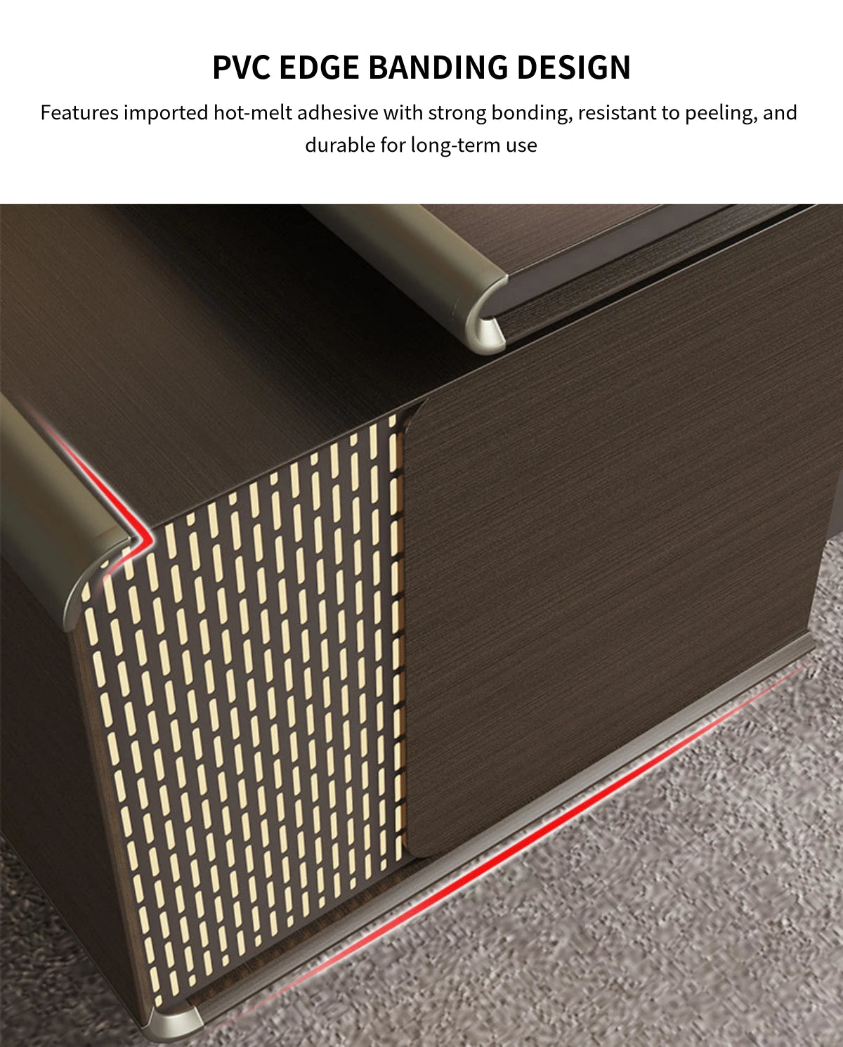 Modern Executive Desk with Cable Management & Lumbar Support for Home Office — Detail image 4