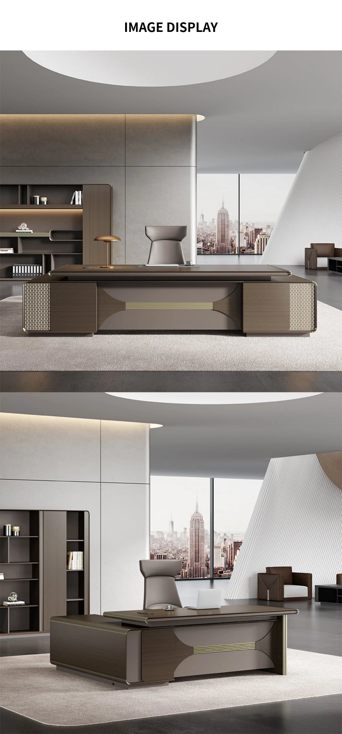 Modern Executive Desk with Cable Management & Lumbar Support for Home Office — Detail image 7