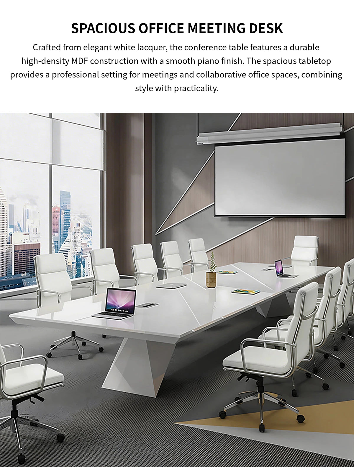 Rectangular Conference Table 79-197 in Wide (6.6-16.4 ft) for Meeting Room — Detail image 1