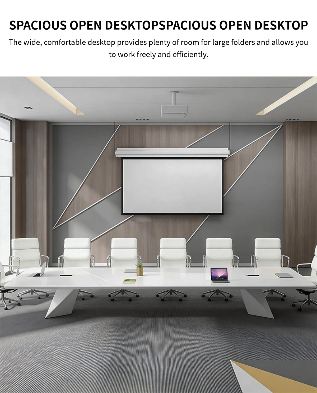 Rectangular Conference Table 79-197 in Wide (6.6-16.4 ft) for Meeting Room — Detail image 4