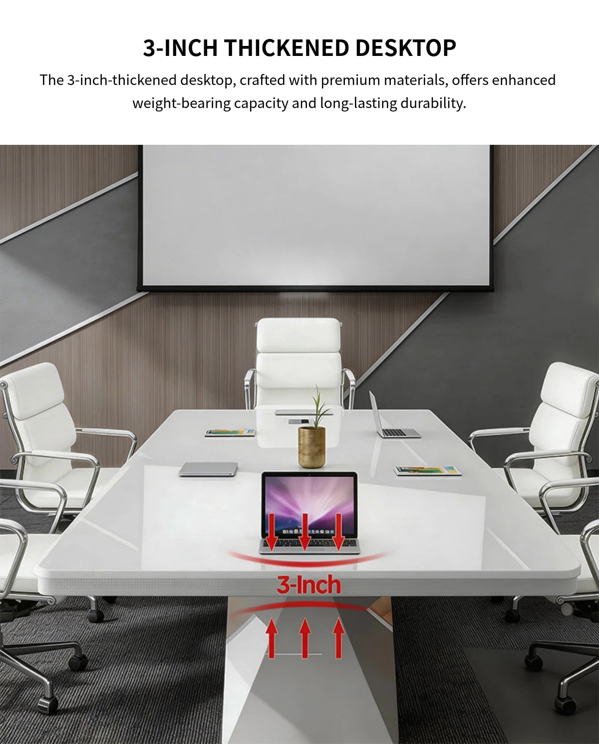 Rectangular Conference Table 79-197 in Wide (6.6-16.4 ft) for Meeting Room — Detail image 5