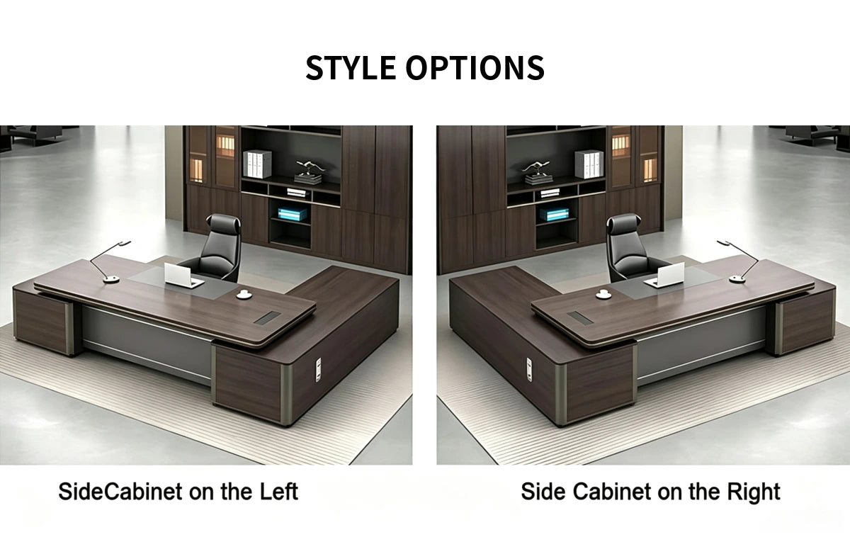 Modern Executive Desk 22-126 in Wide with Curved & Cable Management for Home Office — Detail image 7