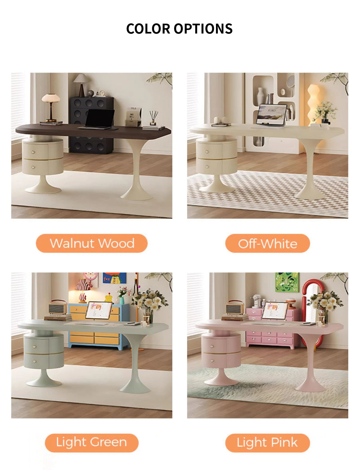 Curved Reception Desk with Lumbar Support, Solid Wood & File Drawers for Office Lobby — Detail image 9