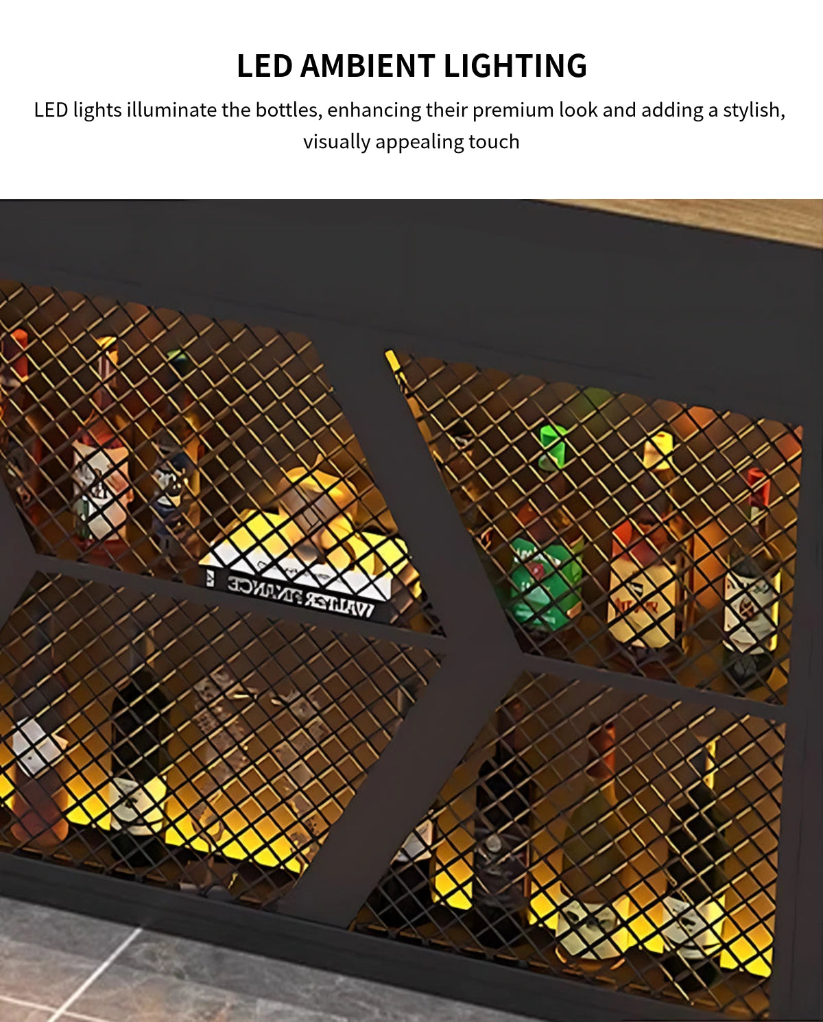 Curved Reception Desk with LED Lighting, Solid Wood & Breathable Mesh for Office Lobby — Detail image 4