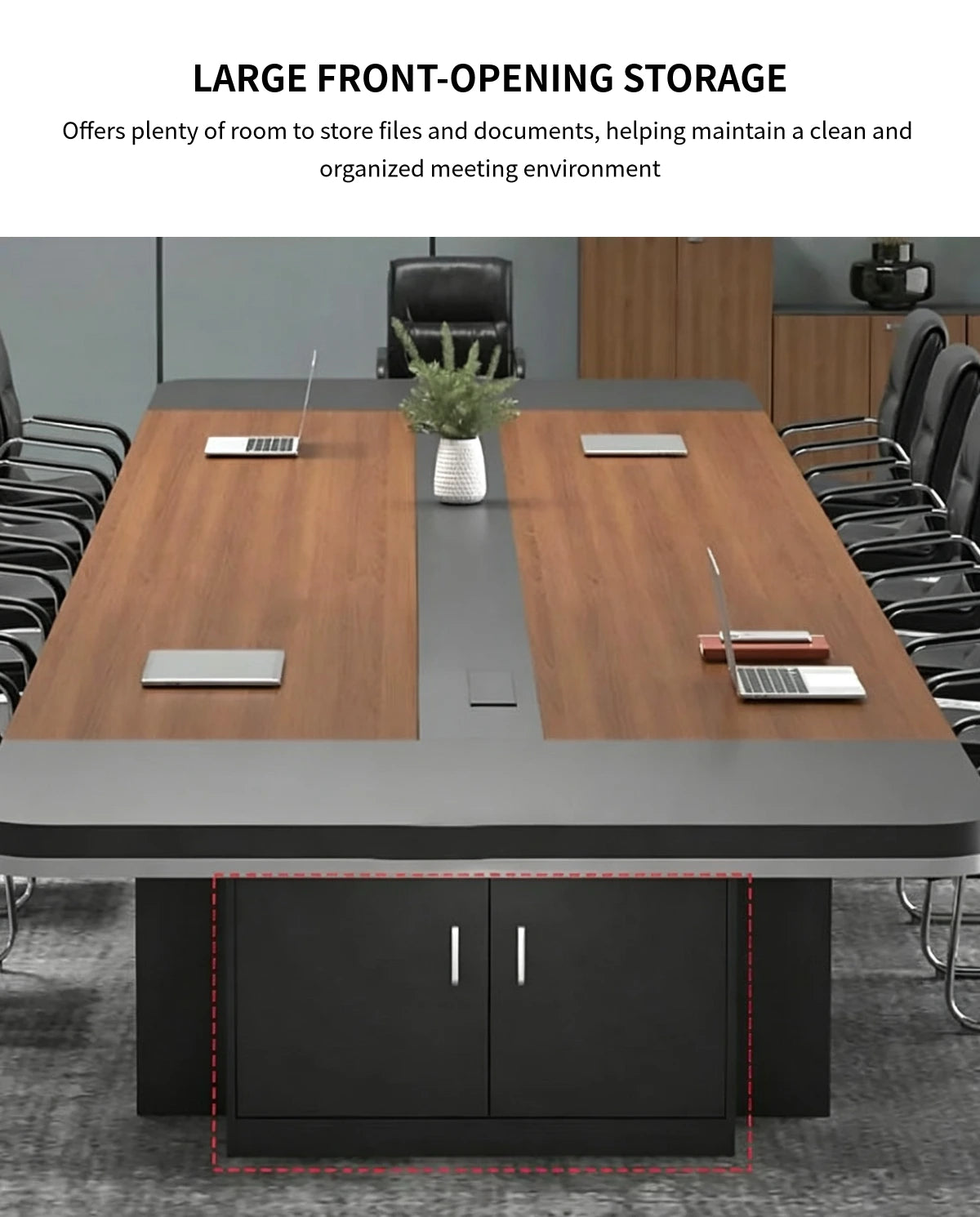 Curved Conference Table with Built-In Outlets & Lumbar Support for Boardroom — Detail image 4