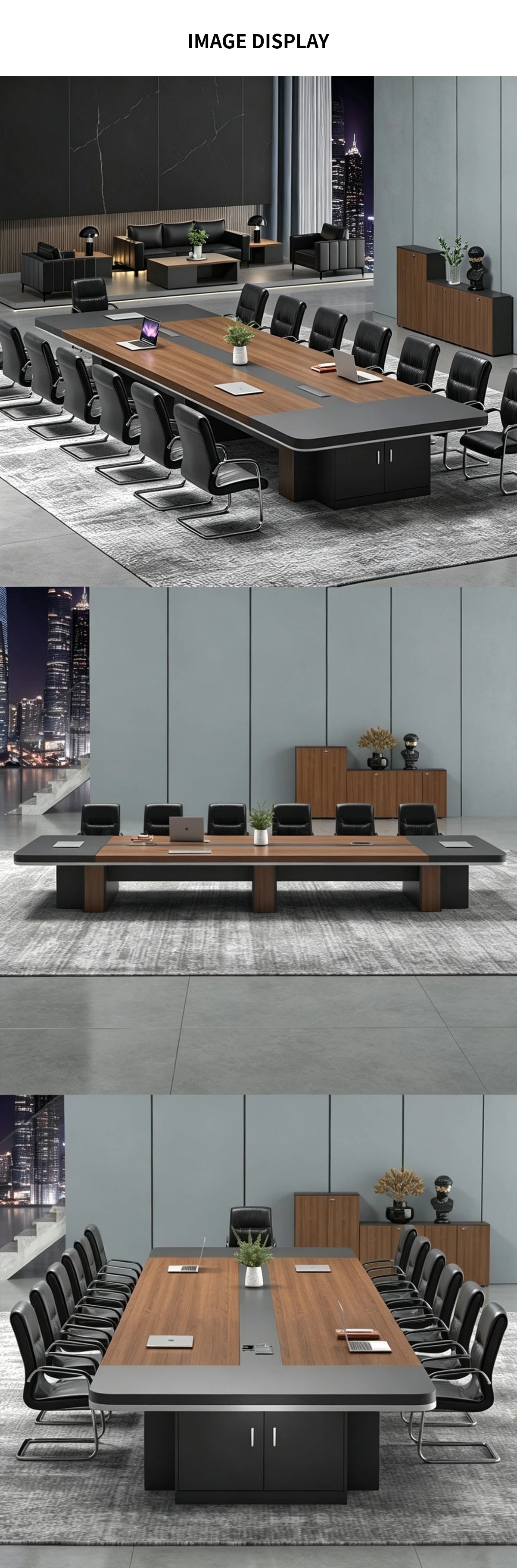 Curved Conference Table with Built-In Outlets & Lumbar Support for Boardroom — Detail image 6