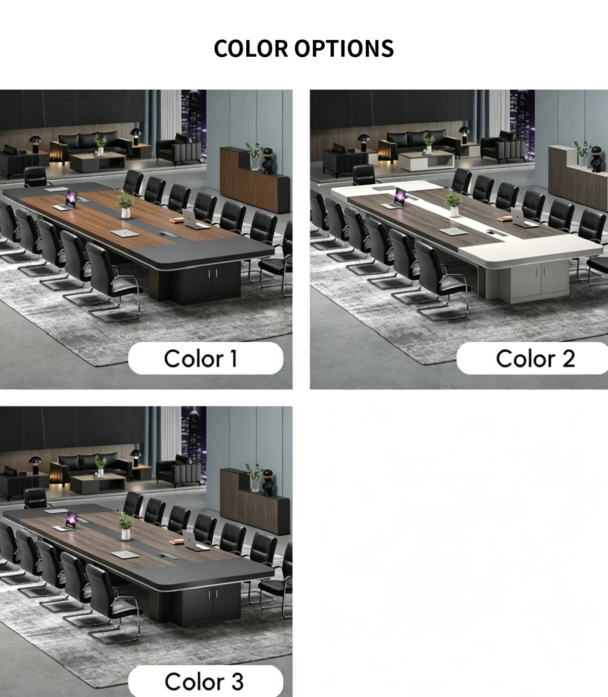 Curved Conference Table with Built-In Outlets & Lumbar Support for Boardroom — Detail image 7