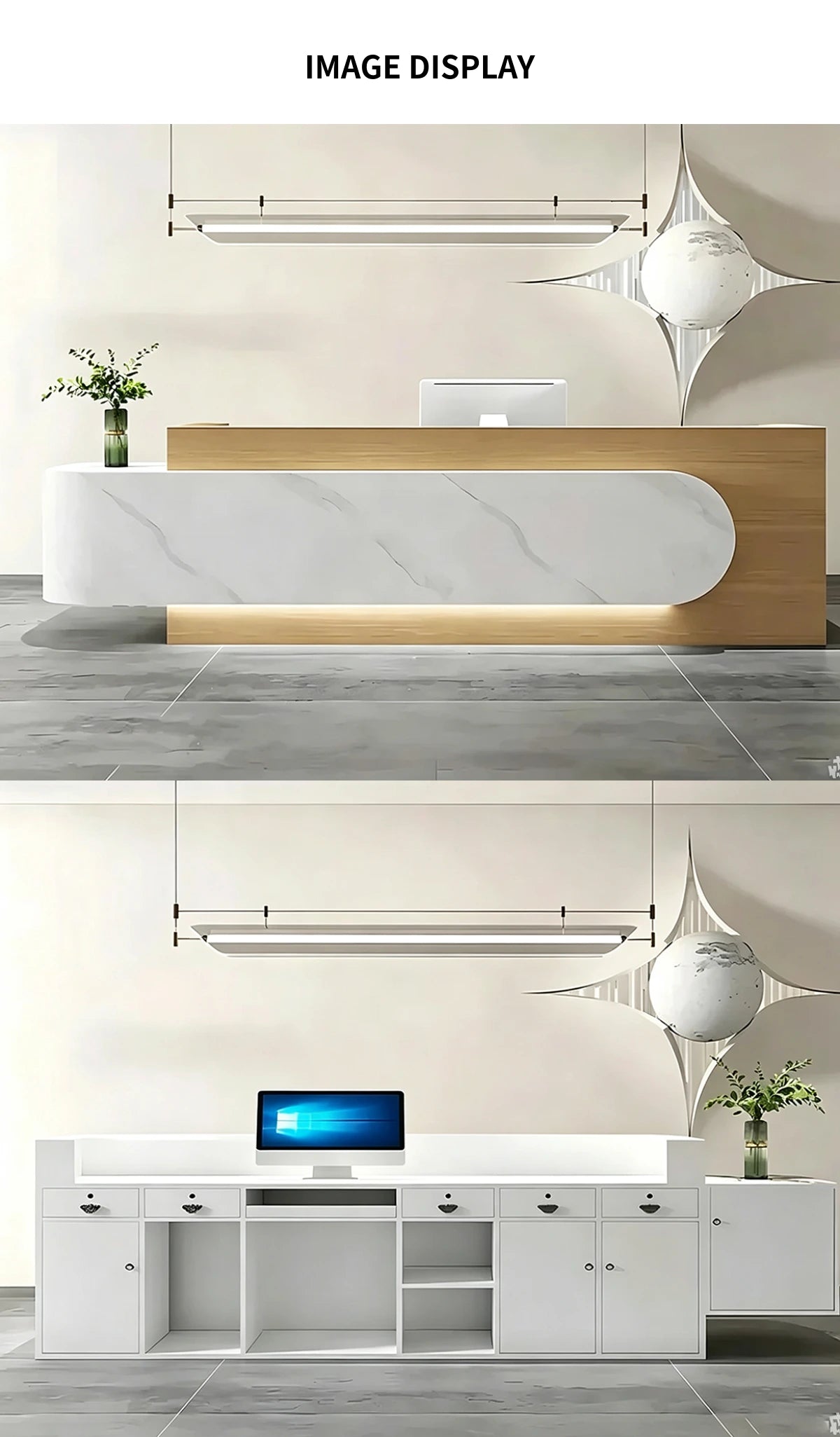 Modern Reception Desk 63-118 in Wide for Office Lobby — Detail image 5