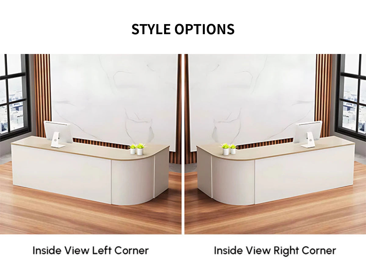 L-Shaped Reception Desk 79-142 in Wide with Keyboard Tray, Lockable & Lumbar Support — Detail image 10