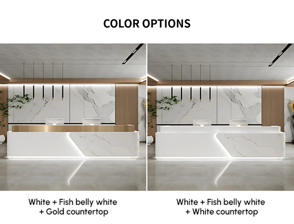 Salon Reception Desk 71-142 in Wide with Dual-Tone & LED Lighting for Salon — Detail image 7