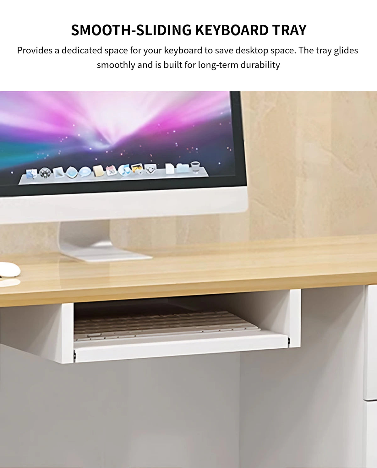 Curved Reception Desk 31-71 in Wide with Lockable, File Drawers & Fluted Front for Salon — Detail image 7